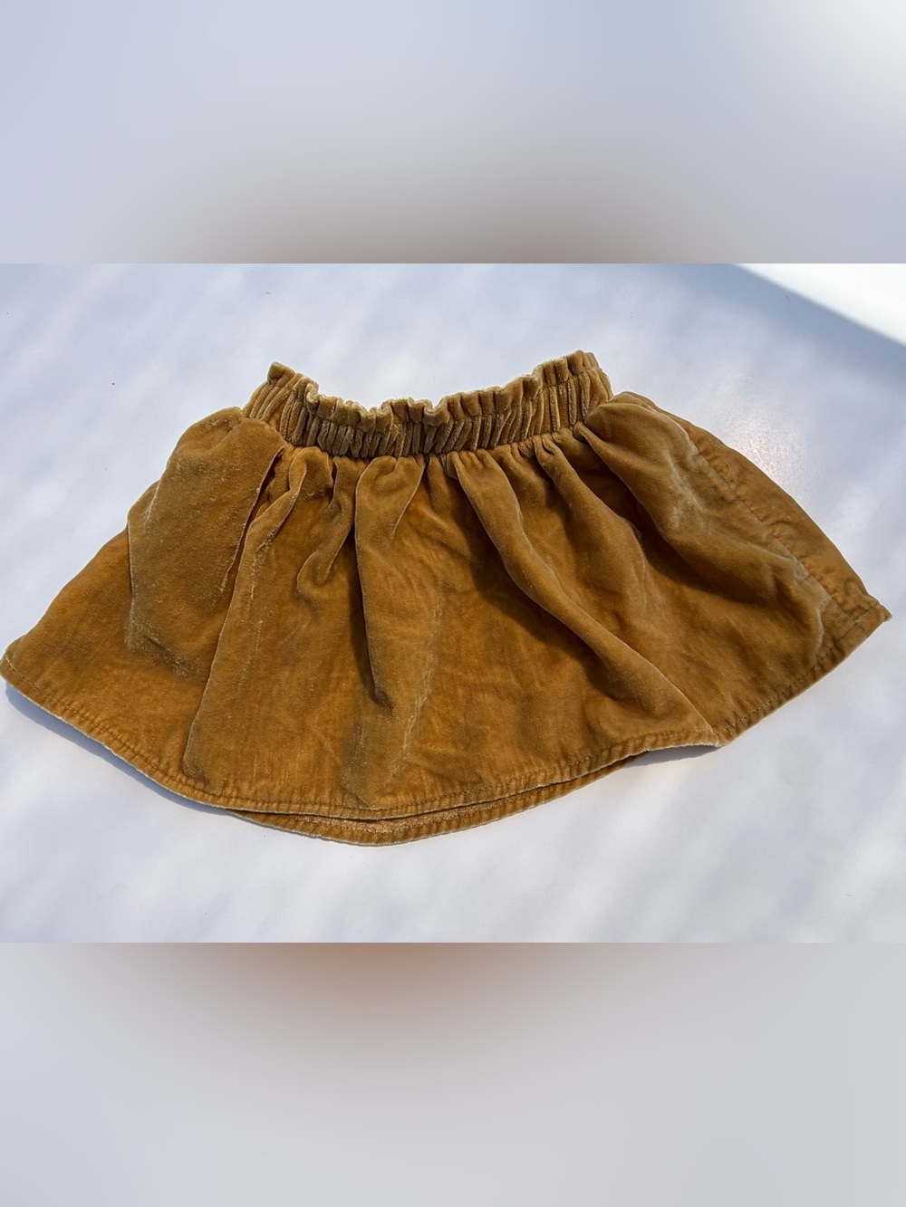 Gymboree Mustard Velvet Gathered Skirt